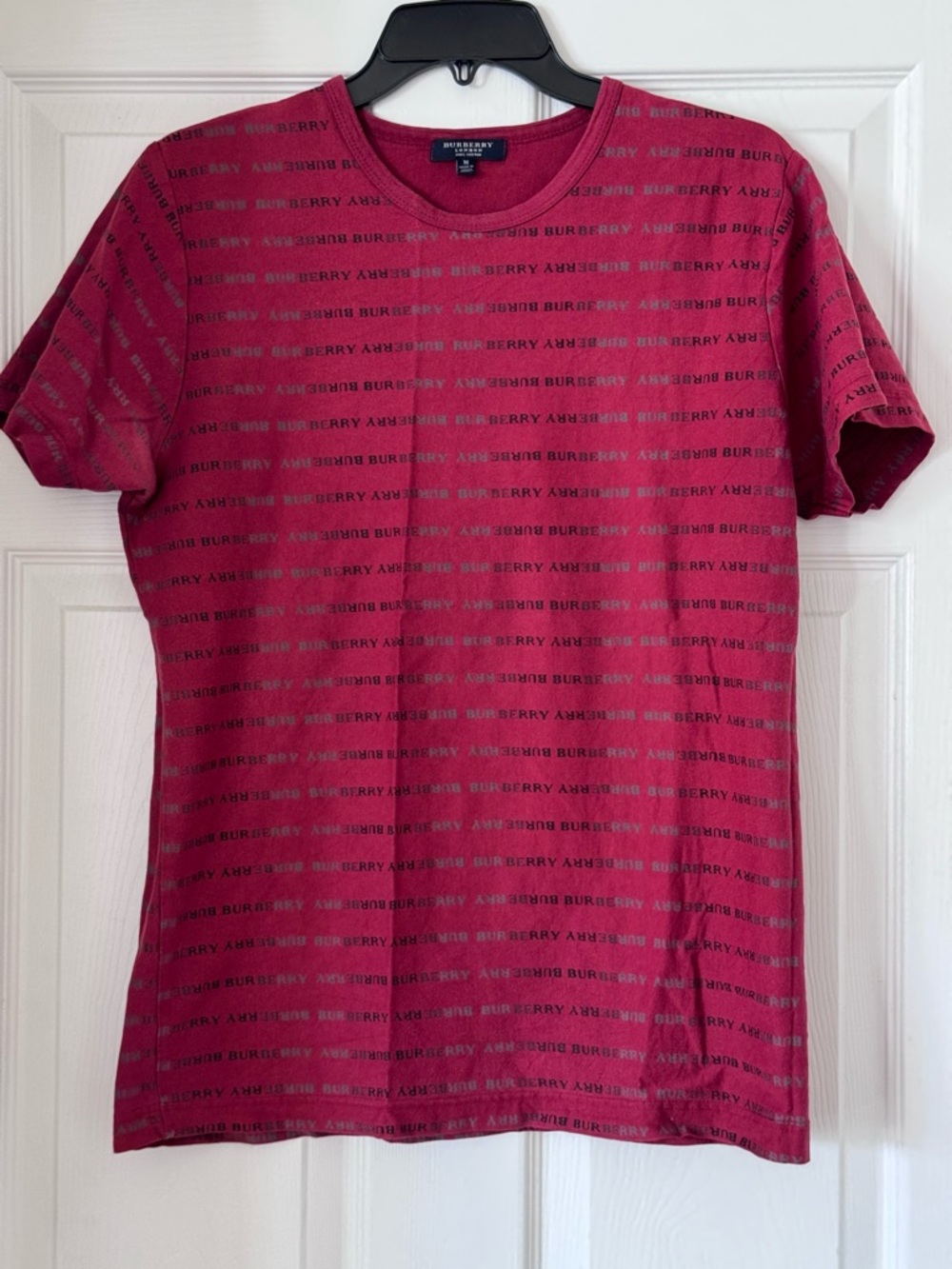 Burberry Red Logo-Print Crewneck T-Shirt